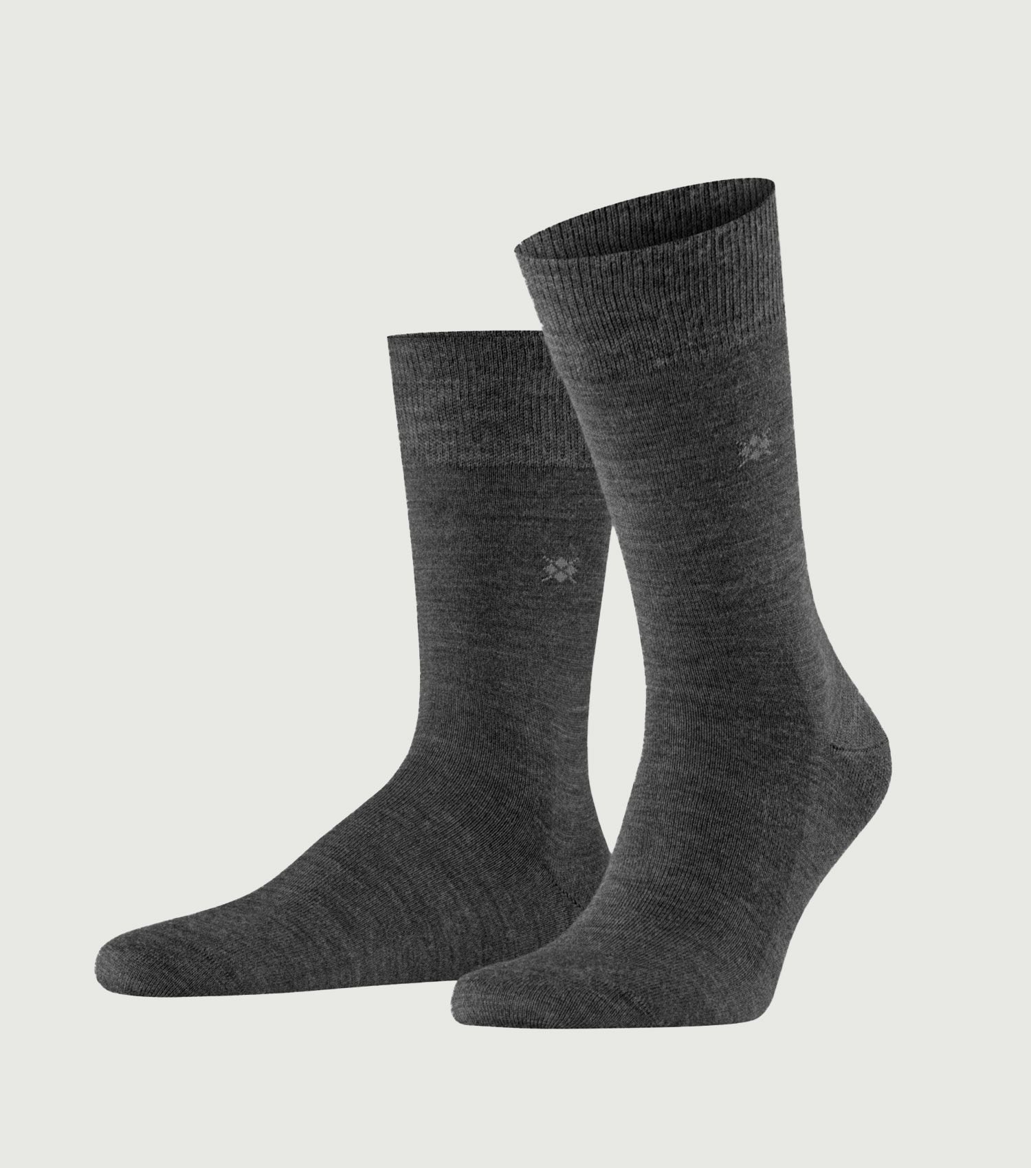 B Leeds SO Socks Asphalt Mel - Burlington