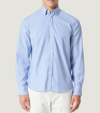 Button Down Collar Shirt Micro-Striped Blue - Blaw x Koike
