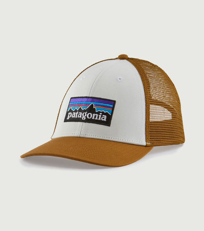 P-6 Logo LoPro Trucker Hat White w/Bear Brown - Patagonia