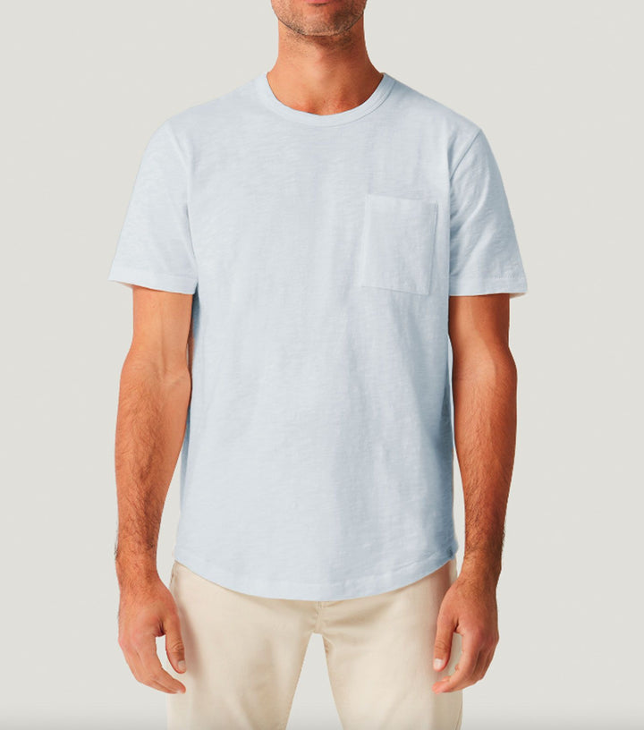 Basic Flame T-shirt with Pocket Ice Blue - BLAW