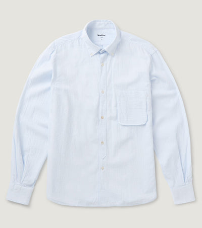 Seersucker Micro stripes Shirt Light Blue - Koike