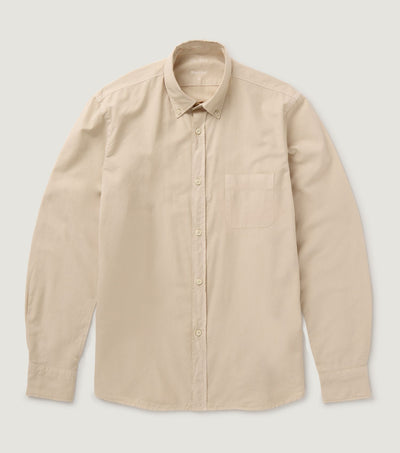 Button Down Collar Tencel Shirt Beige - Blaw x Koike