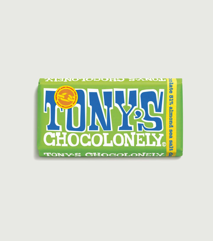 Tony's dark chocolate with almonds and sea salt 180gr - Tony's Chocolonely