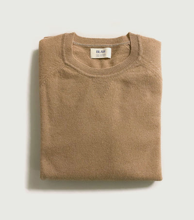 100% Cashmere Sweater Fleece "Made in Italy" Camel - BLAW