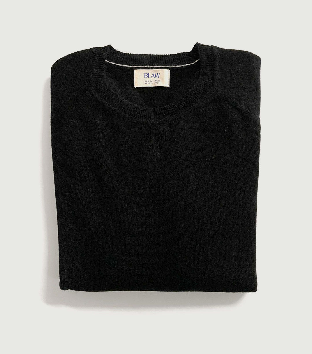 100% Cashmere Sweater Fleece "Made in Italy" Black - BLAW
