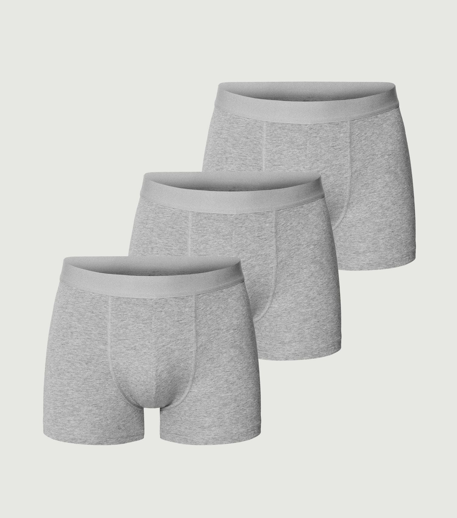 3 Organic Cotton Boxer Briefs Grey - Bread & Boxers