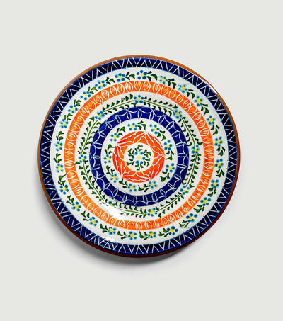 Handmade Large Plate 25ø Naranja/Azul - Rien de Rien