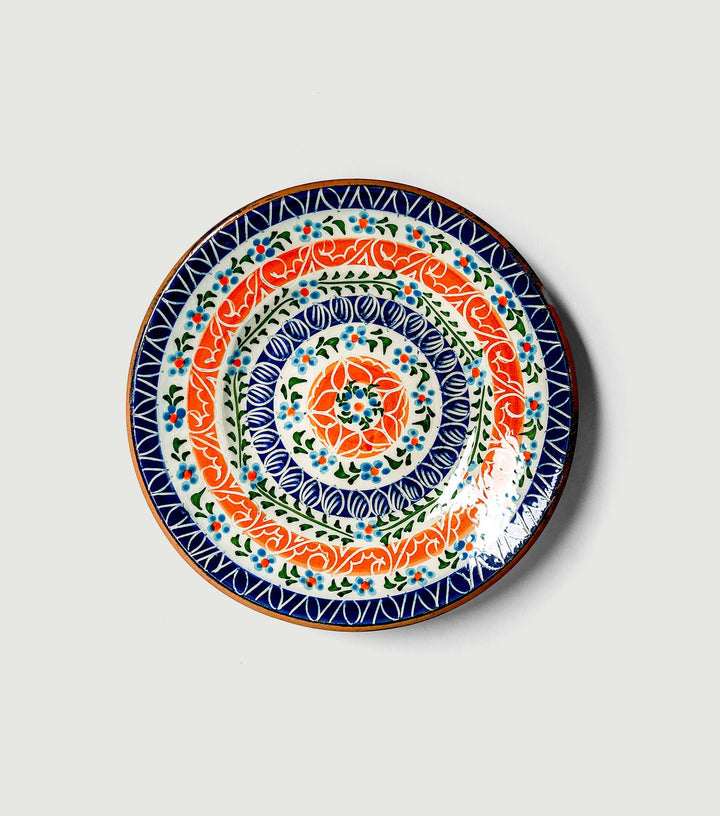 Handmade Medium Plate 20ø Naranja/Azul - Rien de Rien