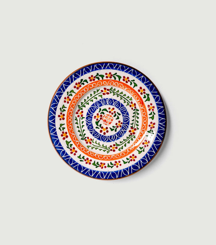 Handmade Small Plate 16ø Naranja/Azul - Rien de Rien
