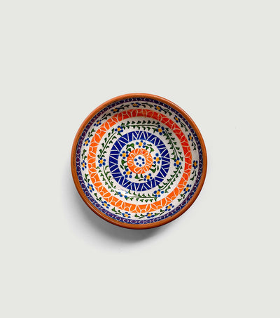 Handmade Small Platter 16ø Naranja/Azul - Rien de Rien