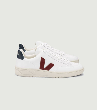V-12 Leather White Marsala Nautico - Veja